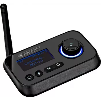 Bluetooth-lähetin-vastaanotin Omnitronic BDT-5.0 Bluetooth 5.0 kantama 30 m