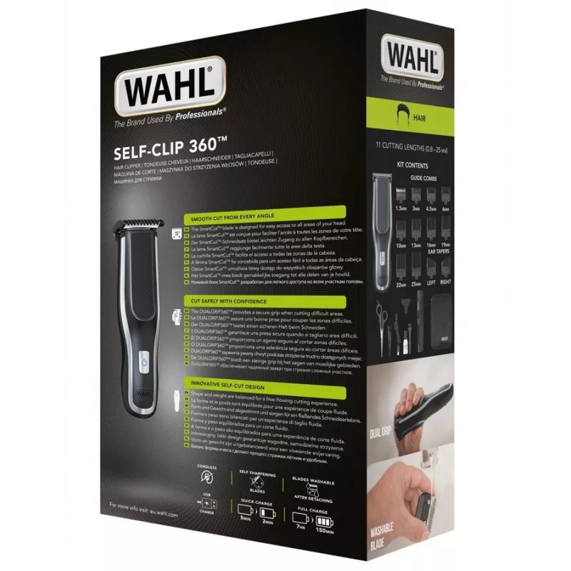 Wahl Self-Clip 360 musta, hopea litiumioni (Li-Ion)
