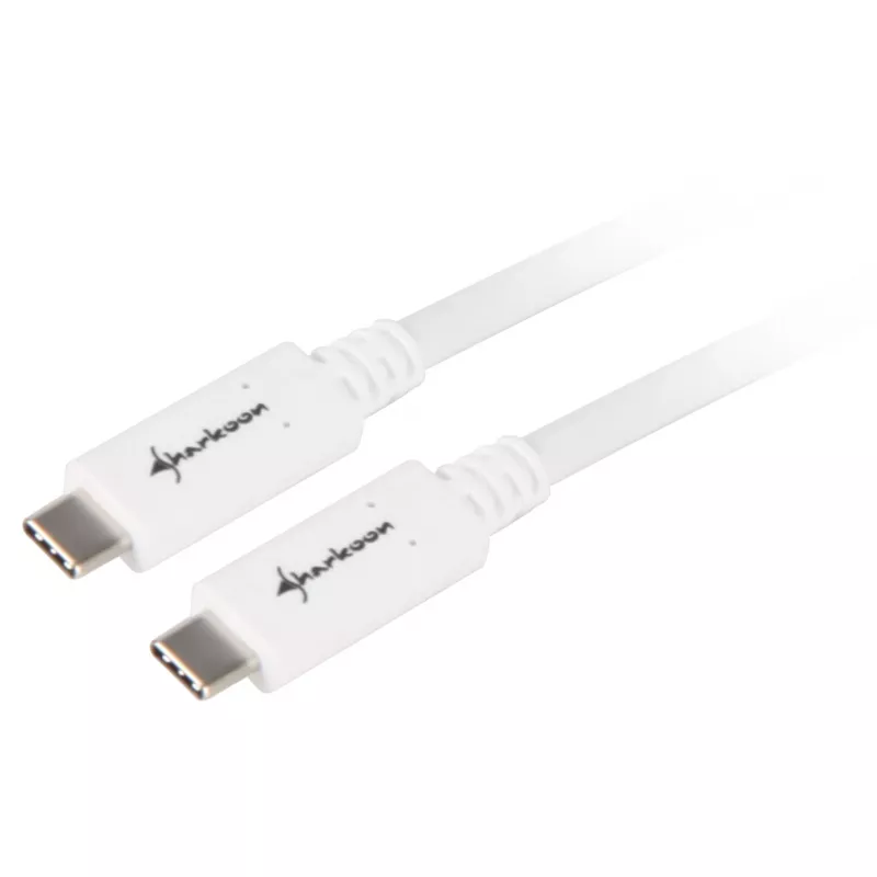 USB-kaapeli Sharkoon USB 3.2 Gen 1 0,5 m valkoinen