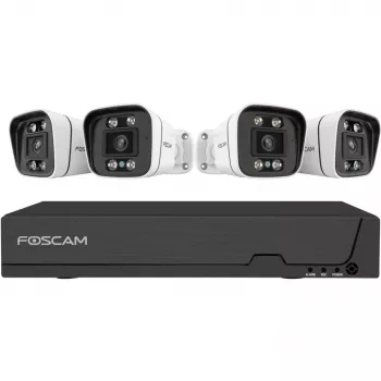 Foscam FNA108E-B4-2T videovalvontajärjestelmä valkoinen 4x 4K PoE luotikamera, 1x 8-kanavainen NVR