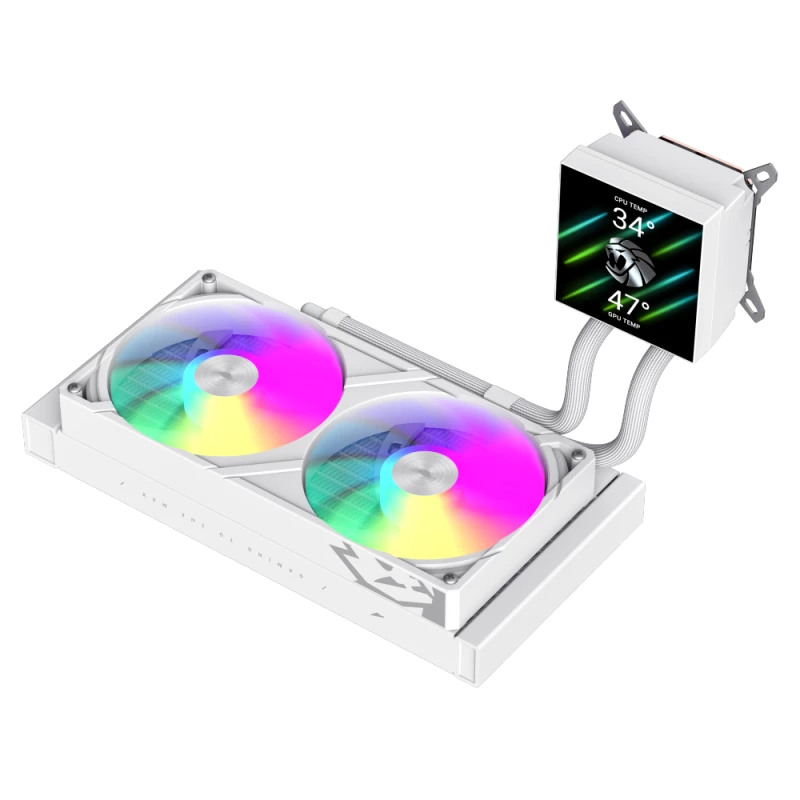 Gamemax CPU-nestekühler | GLACIER 240 LCD WH | Intel, AMD