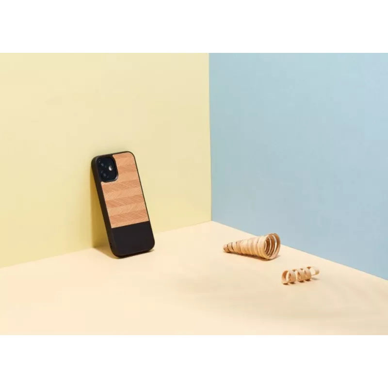 Man and Wood -suojakotelo iPhone 12 mini Herringbone nero musta