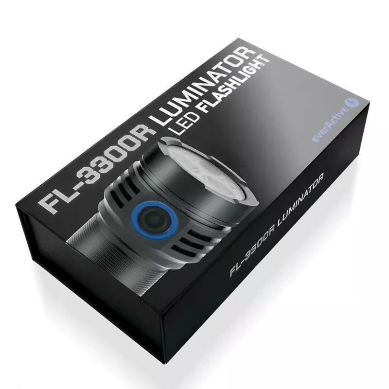 LED-taskulamppu everActive LUMINATO R FL-3300R – 3300 lumenia, ladattava