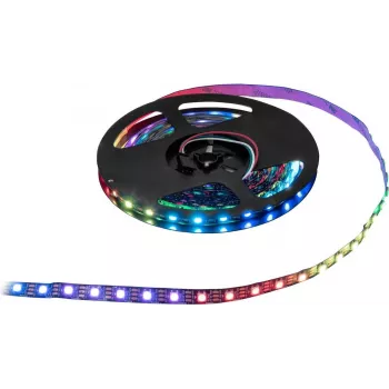 LED-pikselinauha EUROLITE 50530210 2,5 m RGB 5 V – osoitettava LED-nauha, 2,5 m pituus, 5 V syöttö, RGB