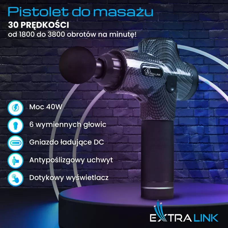 Hierontapistooli Extralink MSG-01-PRO 3800 kierr./min 6 lisäosaa