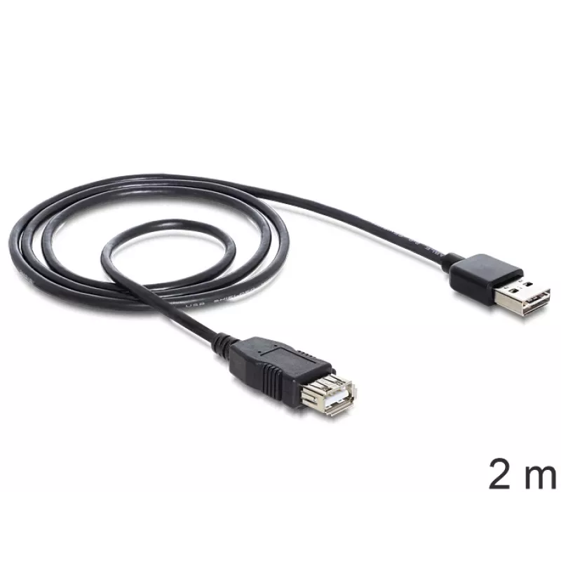 USB-kaapeli DeLOCK EASY-USB 2.0-A 2 m musta