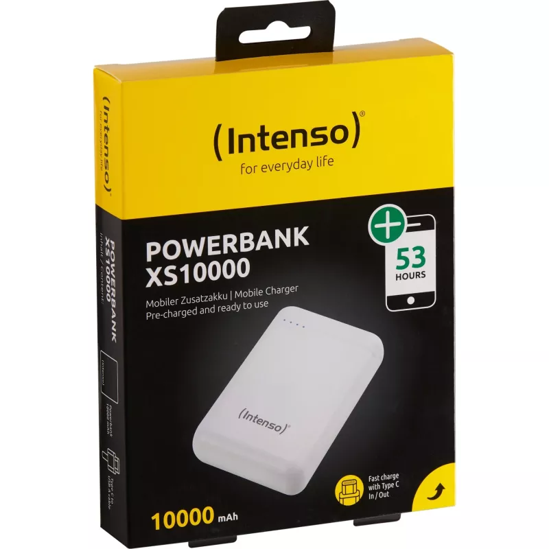 Power Bank USB 10000MAH/VALKOINEN XS10000 Intenso