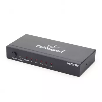 Gembird DSP-4PH4-02 HDMI-jakaja, 1x HDMI → 4x HDMI, HDMI 1.4, 225 MHz, 3D, teräs, musta