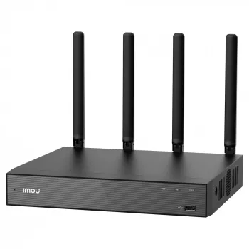 Verkkovideotallennin IMOU N118W musta — 18 kanavaa, 4-kanavainen toisto, max. 3840×2160, dualband-WLAN, SATA jopa 16 TB
