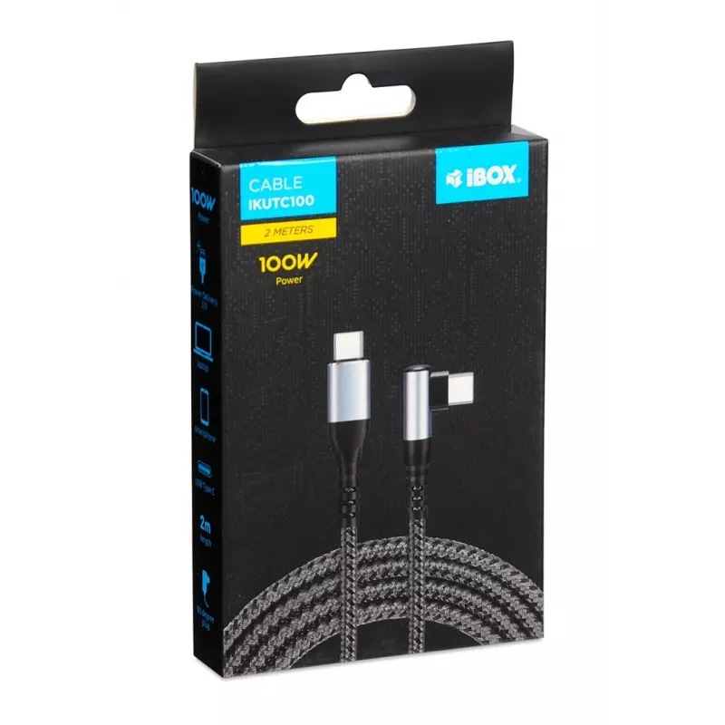iBox IKUTC100 USB-kaapeli USB 2.0 2 m USB-C musta