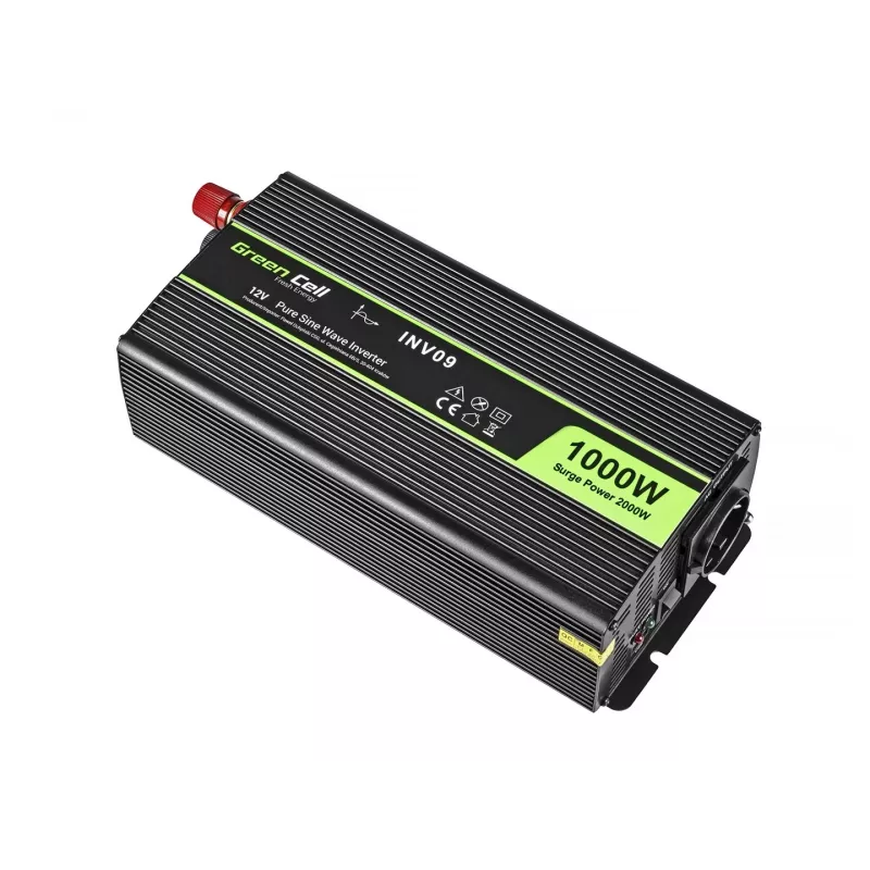 Green Cell INV09 jännitemuunnin auto 1000 W musta