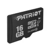MicroSDHC-muistikortti PATRIOT PSF16GMDC10 — 16 GB, Class 10, UHS-I (U1), 80 MB/s, musta