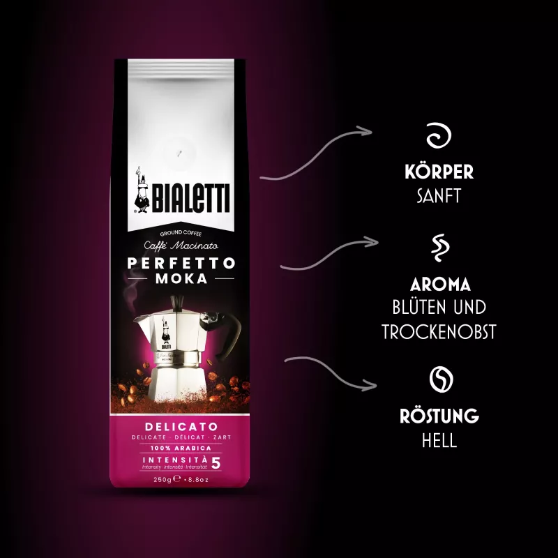 Jauhettu kahvi Bialetti Perfetto Moka Delicato 250 g