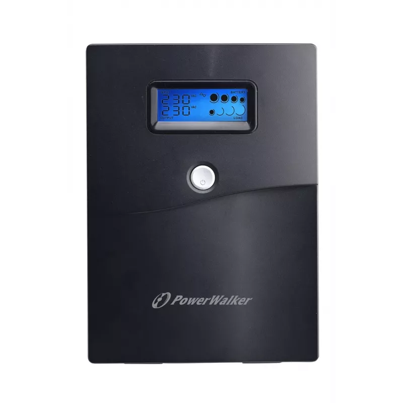 Keskeytymätön virransyöttö PowerWalker VI 3000 SCL — Line-Interactive UPS 3 kVA / 1800 W, 230 V, 9 Ah akku, LCD, Tower, musta
