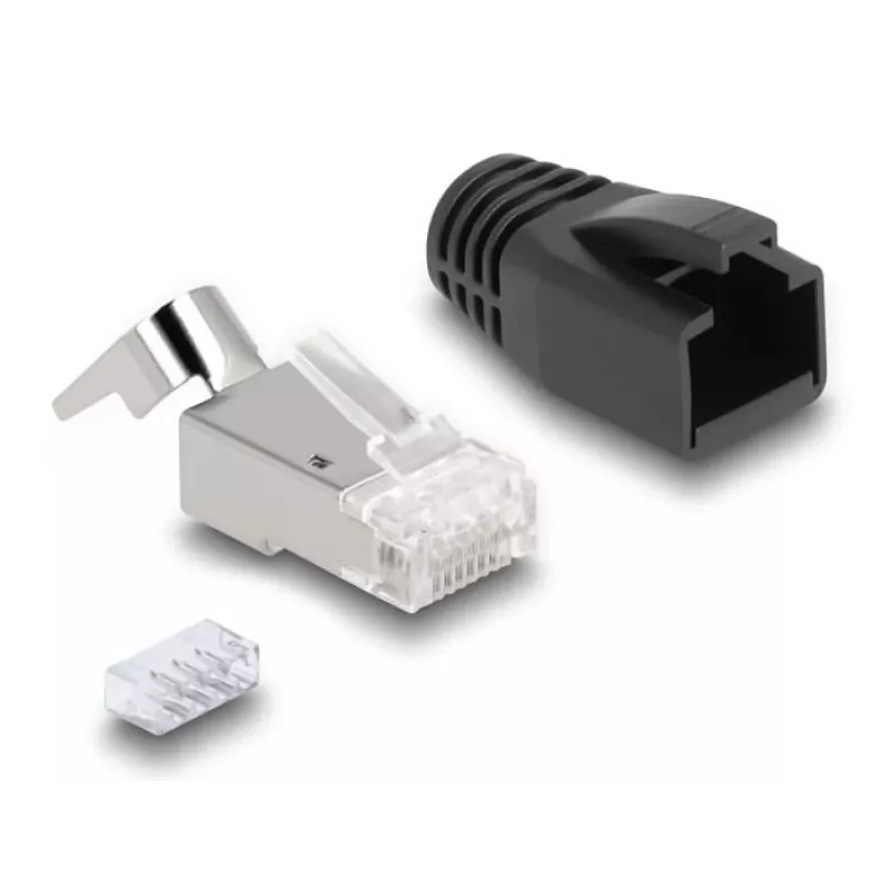 DeLOCK 66903 kaapeliliitin RJ-45 musta metallinen uros 25 kpl