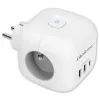 Jatkojohto QOLTEC 52548 3× AC-pistorasialla ja USB-liitännällä