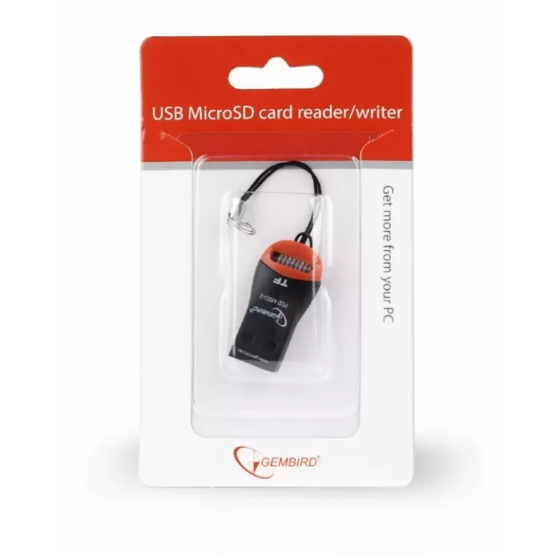 Kortinlukija Gembird FD2-MSD-3 USB 2.0 musta punainen