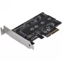 Silverstone SST-ECM27 M.2/SATA-sovitinkortti, PCIe 4.0, 1x M-Key, 2x SATA 6G - Low Profile