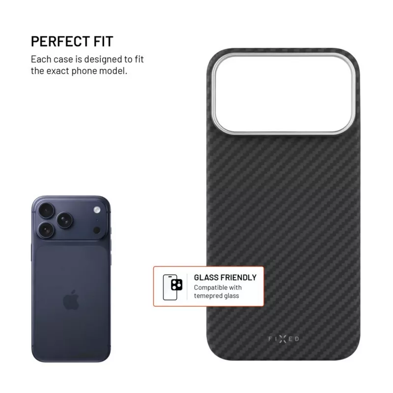 Suojakotelo FIXED Apple iPhone 17 Pro Max — aramidikuidut, musta