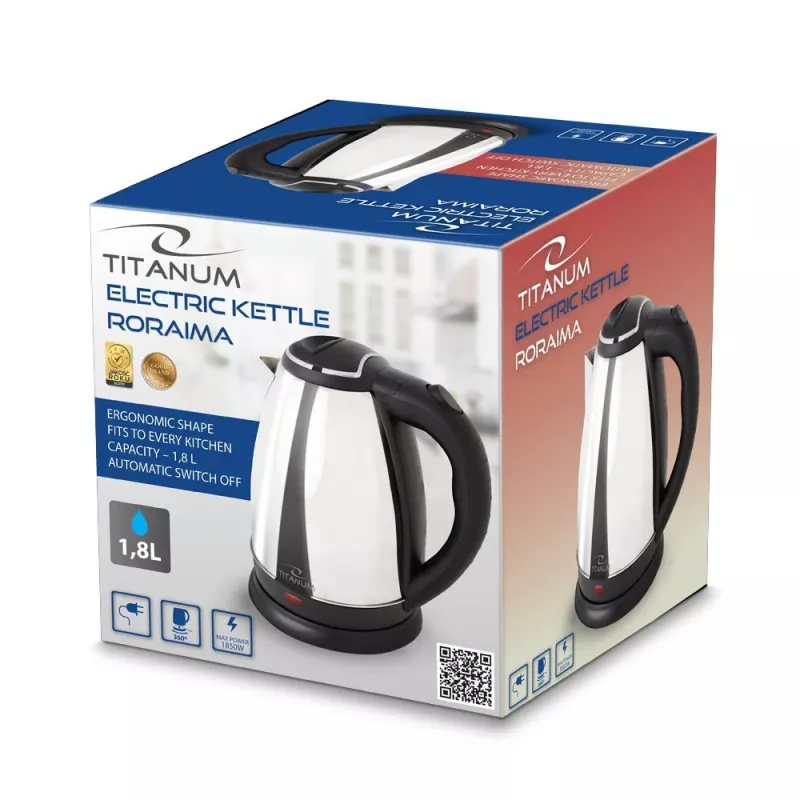 Titanum TKK102S sähköinen vedenkeitin 1,8 L 1800 W hopea
