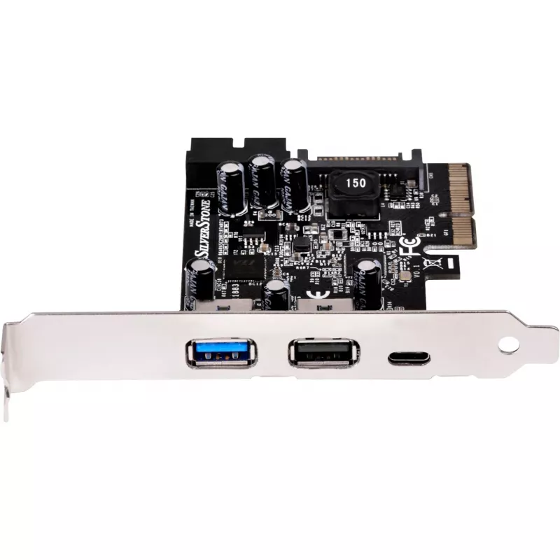 SilverStone ECU05 - USB-sovitin - PCIe 2.0 x2 Low Profile - USB 3.1 Type-C x 1 + USB3.0 x 2 + USB3.0 (sisäinen) x 2 (SST-ECU05)