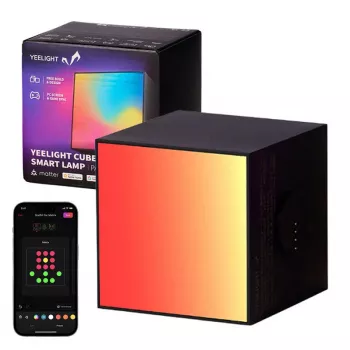 Älykäs pöytävalaisin Yeelight Cube musta — Wi‑Fi/Bluetooth, monivärinen, 75×75×75 mm, 100–240 V