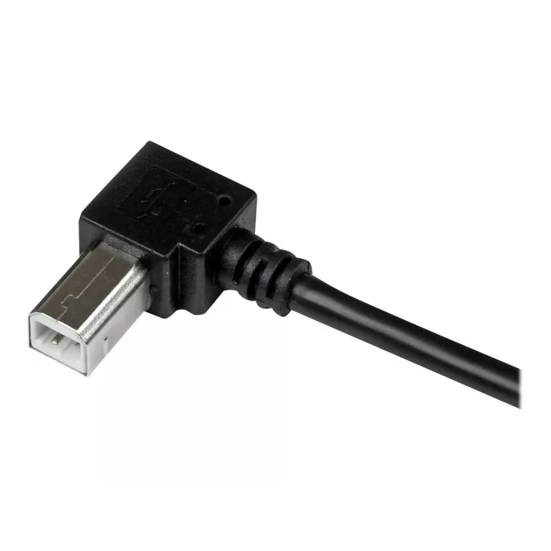 StarTech.com 3 m USB 2.0 A - kulmikas B -kaapeli – M/M, 3 m, USB A, USB B, USB 2.0, musta