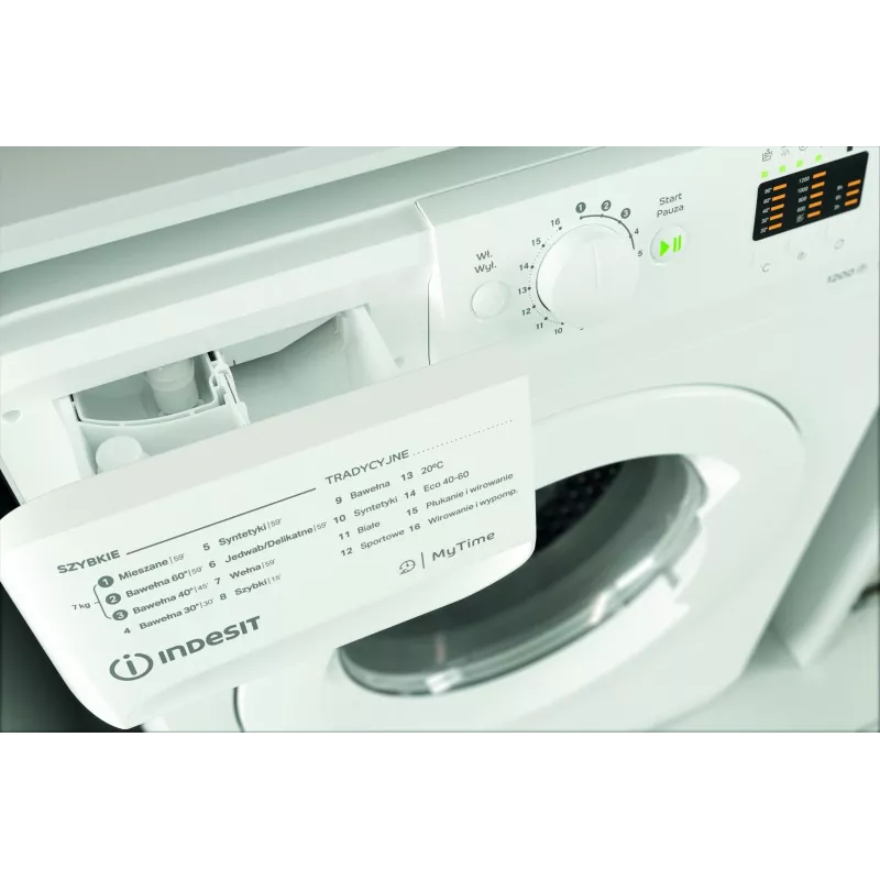 Pesukone INDESIT MTWA71252WPL 7 kg, edestä täytettävä, energialuokka E