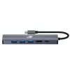 Adapteri HUB USB C 6in1 - HDMI, USBx3, PD, RJ-45
