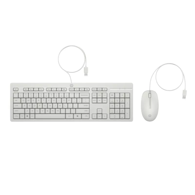 HP 225 G2 USB -näppäimistö ja -hiiri -yhdistelmä, Copilot-painike – Cashmere White – ESTNISCH