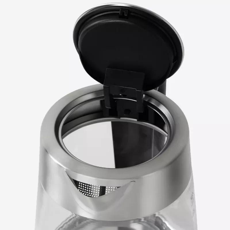 Lovio LVGEK001 lasinen vedenkeitin, STRIX-ohjain, sininen LED, hopea/harmaa