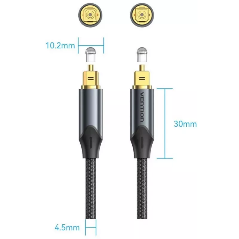 Vention optinen audiokaapeli, punottu, 5 m