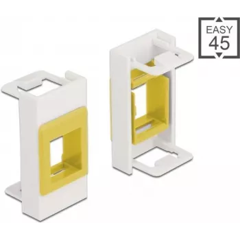 Keystone-teline DeLOCK Easy 45 -moduuli 22,5 x 45 mm valkoinen keltainen