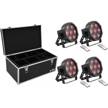LED-lattiavalaisinsarja EUROLITE SLS-7 HCL 4x kuljetuslaukulla TDV-1