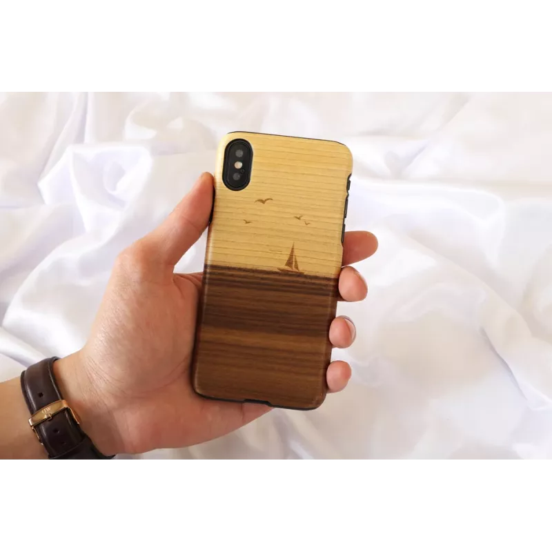 Älypuhelinkotelo man and wood iPhone X/XS:lle – malli mare, musta