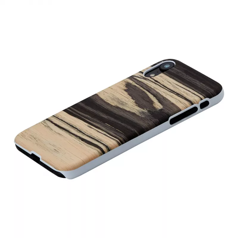 man and wood -puhelinkotelo iPhone XR:lle — valkoinen eebenpuupinta