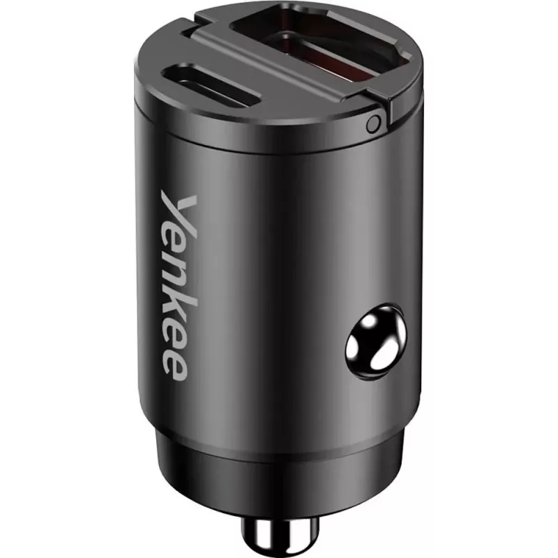 Autolaturi YENKEE CAR 02 Power Delivery 30W USB-A- ja USB-C-liitännöillä