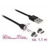 USB-kaapeli DeLOCK 85723 USB 2.0 1,1 m USB A USB C/Micro-USB B musta