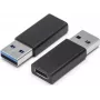 USB-A–USB-C-sovitin ShiverPeaks 14-05032, USB 3.0, musta