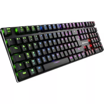 PureWriter RGB, pelinäppäimistö musta, FR-asettelu, Kailh Choc Low Profile Blue