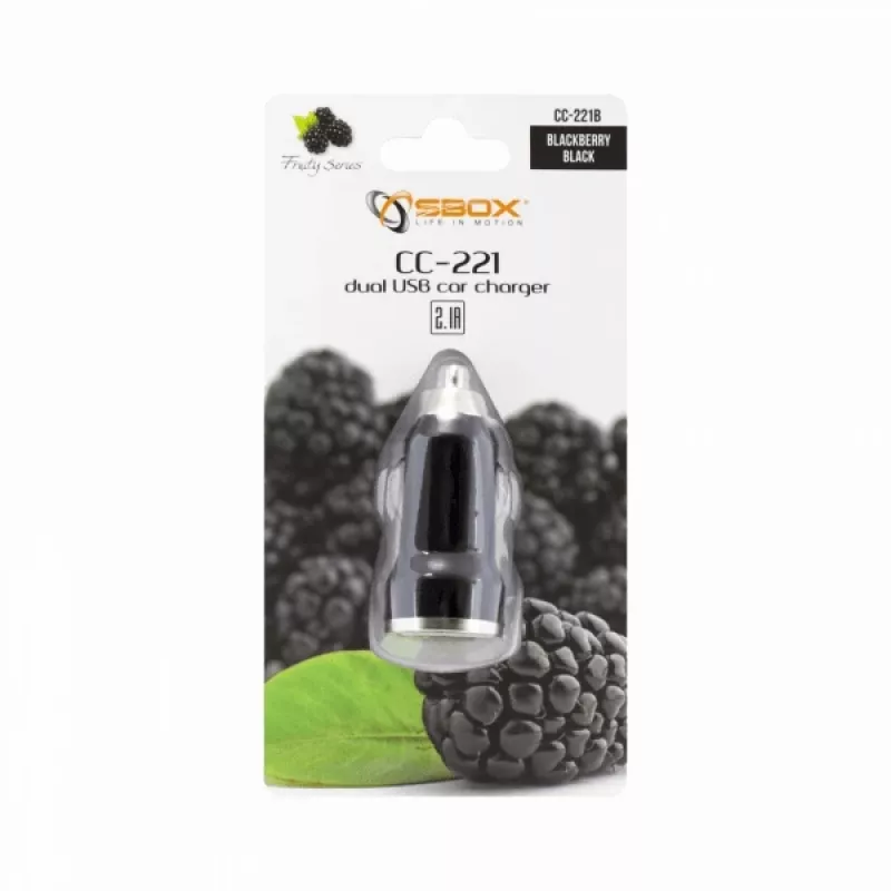 Sbox CC-221B Dual USB autolaturi CC-221B musta