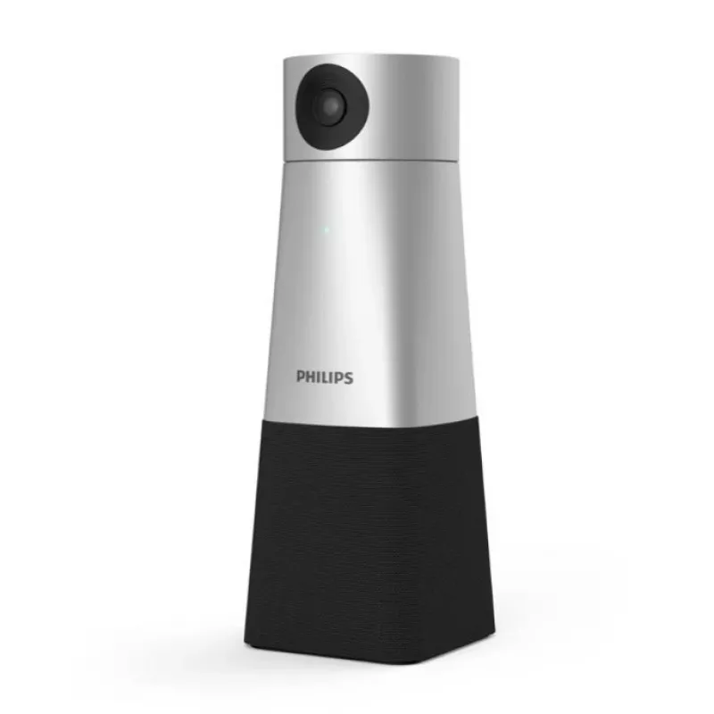 Philips PSE0550 SmartMeeting kannettava 4K-videoneuvottelukamera sisäänrakennetulla mikrofonilla, 30 kuvaa/s, USB, musta/hopea