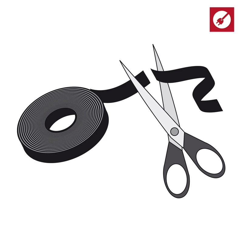 LABEL THE CABLE LTC PRO Roll Strap, kaksipuolinen tarranauharulla, 25 m musta