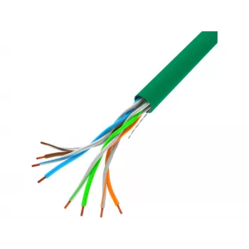 Verkkokaapeli LANBERG LCU5-10CC-0305-G U/UTP Cat5e 305 m vihreä, 24 AWG, CCA, PVC-kuori
