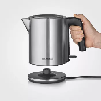 Severin WK 3489 sähköinen vedenkeitin 1 l 2400 W musta, hopea