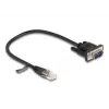 Delock RS-232-sarjakaapeli, RJ45-uros D-Sub 9 -uros, 30 cm, musta