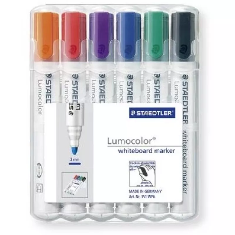 Tussi Staedtler Lumocolor Whiteboard 351 6 kpl pyöreä kärki