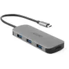 7-in-1 USB-C-adapteri Acer — USB 3.2 Gen 1 Type-C, 3x USB-A, HDMI, SD/MicroSD, 100W PD, hopea