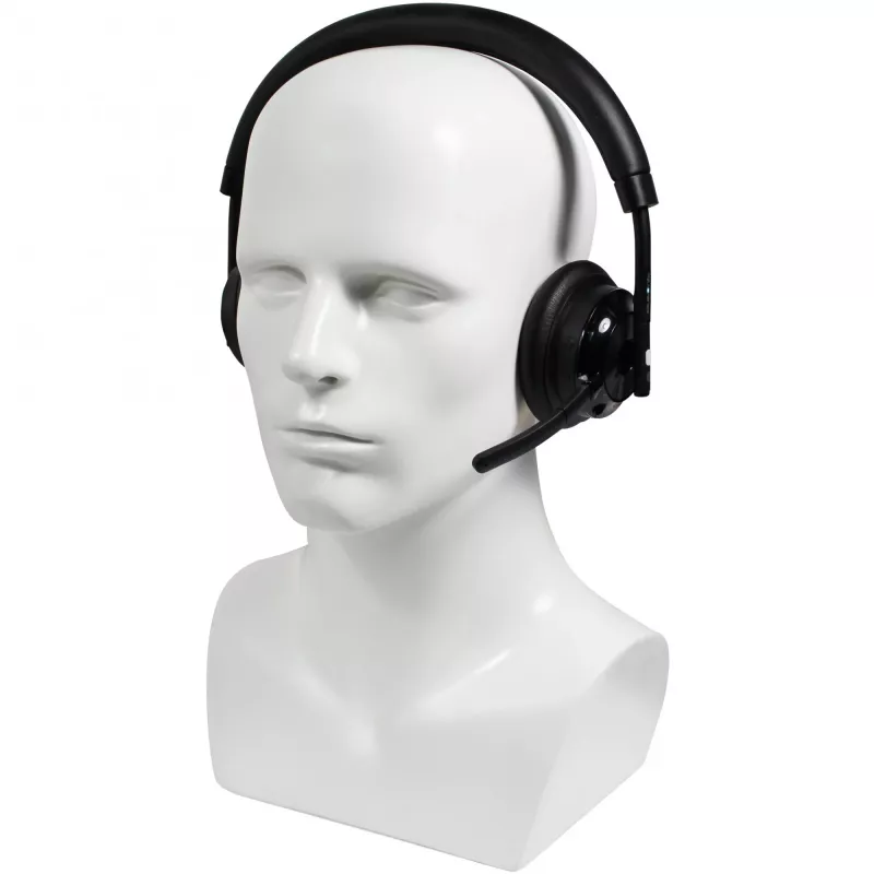 Langaton kuulokemikrofoni Plusonic W320 Dual DECT Stereo — langaton DECT-stereokuulokemikrofoni, kaksoistukiasematuki
