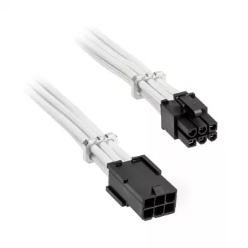 BITFENIX Alchemy PCIe 6-Pin -jatkokaapeli 45 cm punottu valkoinen